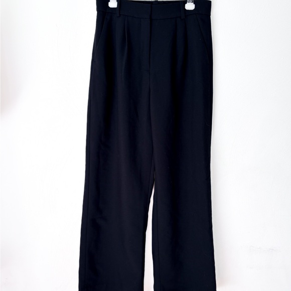 Abercrombie & Fitch A & F Sloane Tailored Wide Leg Trousers Black - Picture 2 of 5